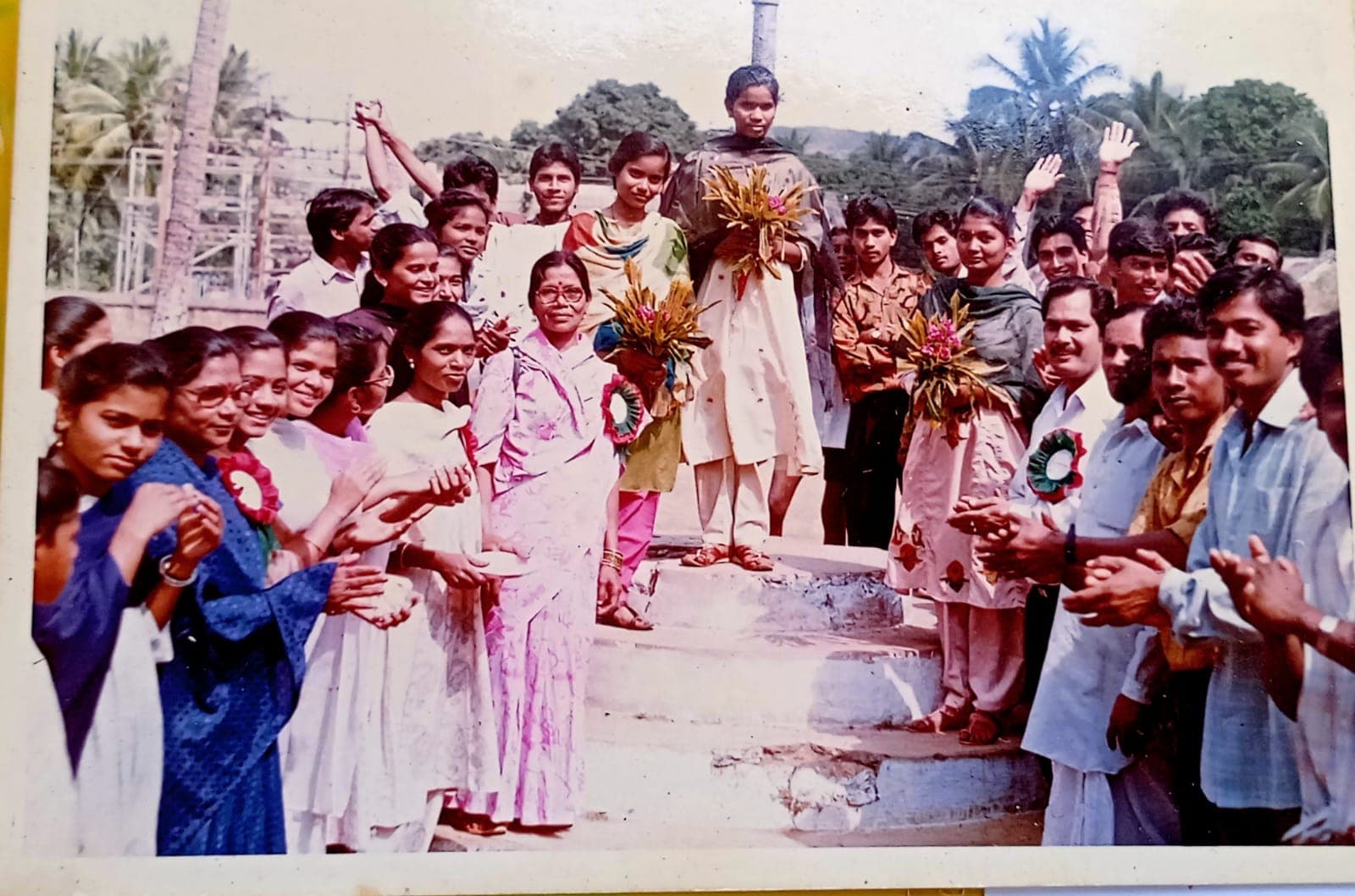 Basanta Kumari Samanta with her students