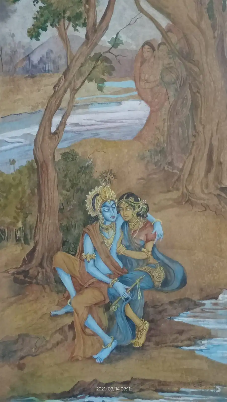 Radha–Krishna painting by Basanta Kumari Samanta