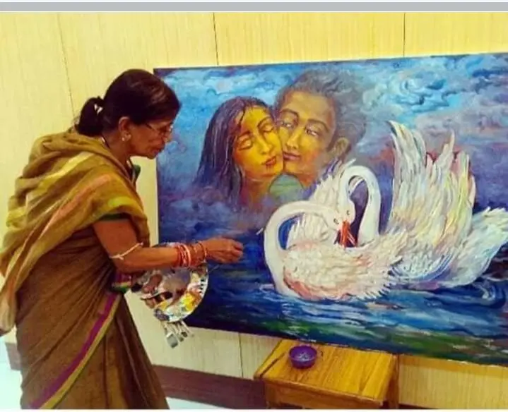 live painting by basanta kumari samanta